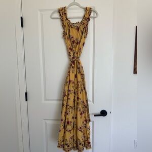 Max Studio Floral Yellow Maxi Dress